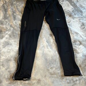 Nike Black Performance Leggings with Ankle Zippers